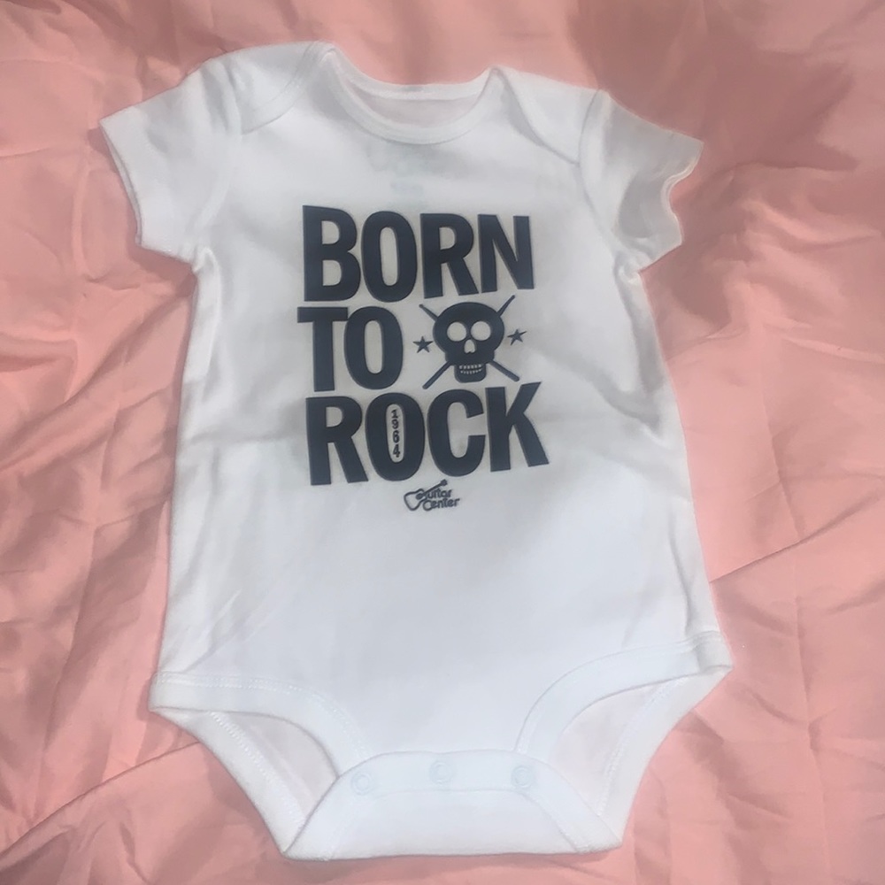 Born to Rock baby onesies. Guitar Center varies sizes.